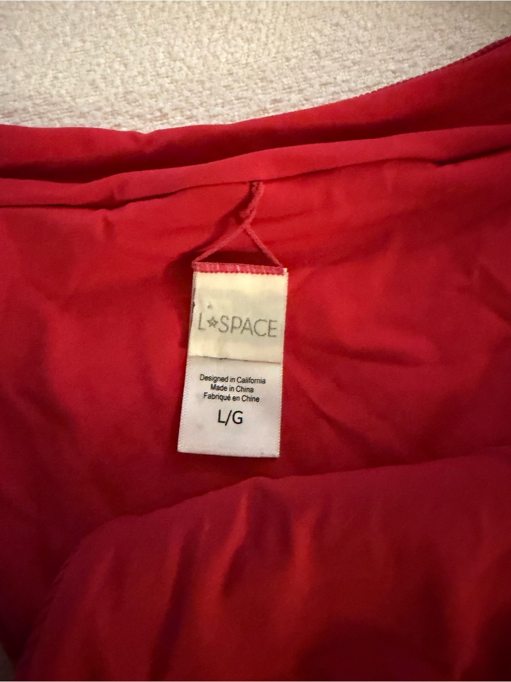 l*space Red Ribbed Tie-Shoulder Bikini Set - Picture 5 of 6